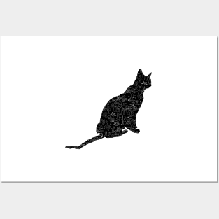 Patterned Black Cat Posters and Art